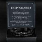 Engraved Viking Leather Braided Wristband Bracelet Gift for Men/Grandson