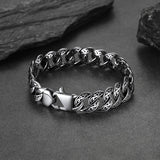 Stainless Steel Celtic Chunky Cuban Link Chain Bracelet for Men