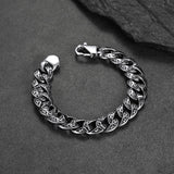 Stainless Steel Celtic Chunky Cuban Link Chain Bracelet for Men