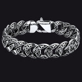 Stainless Steel Celtic Chunky Cuban Link Chain Bracelet for Men
