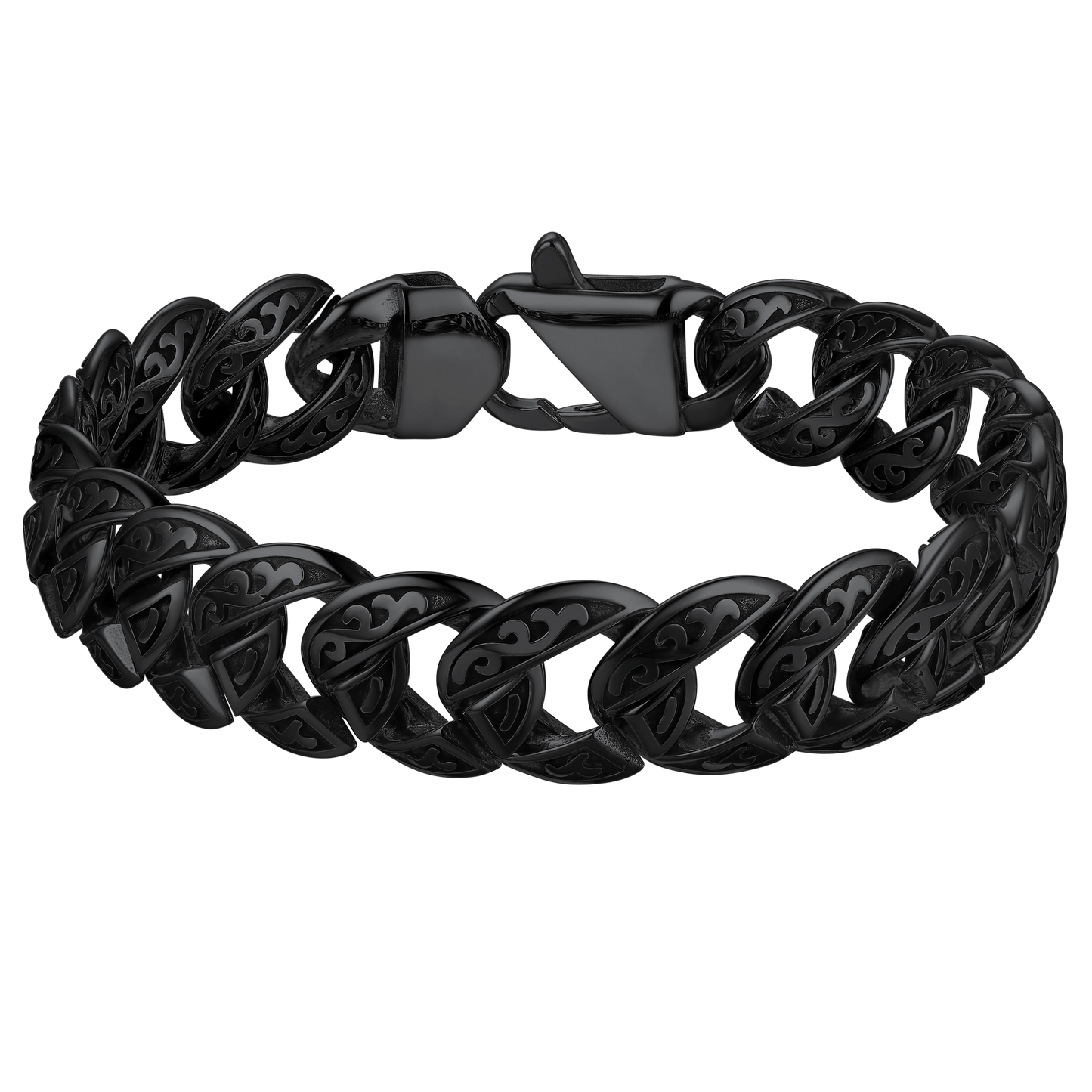 Stainless Steel Celtic Chunky Cuban Link Chain Bracelet for Men