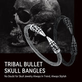 Gothic Punk Skull Open Cuff Bangle Bracelet for Men