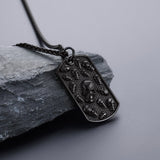 Engraved Multi Skull Dog Tag Necklace for Men