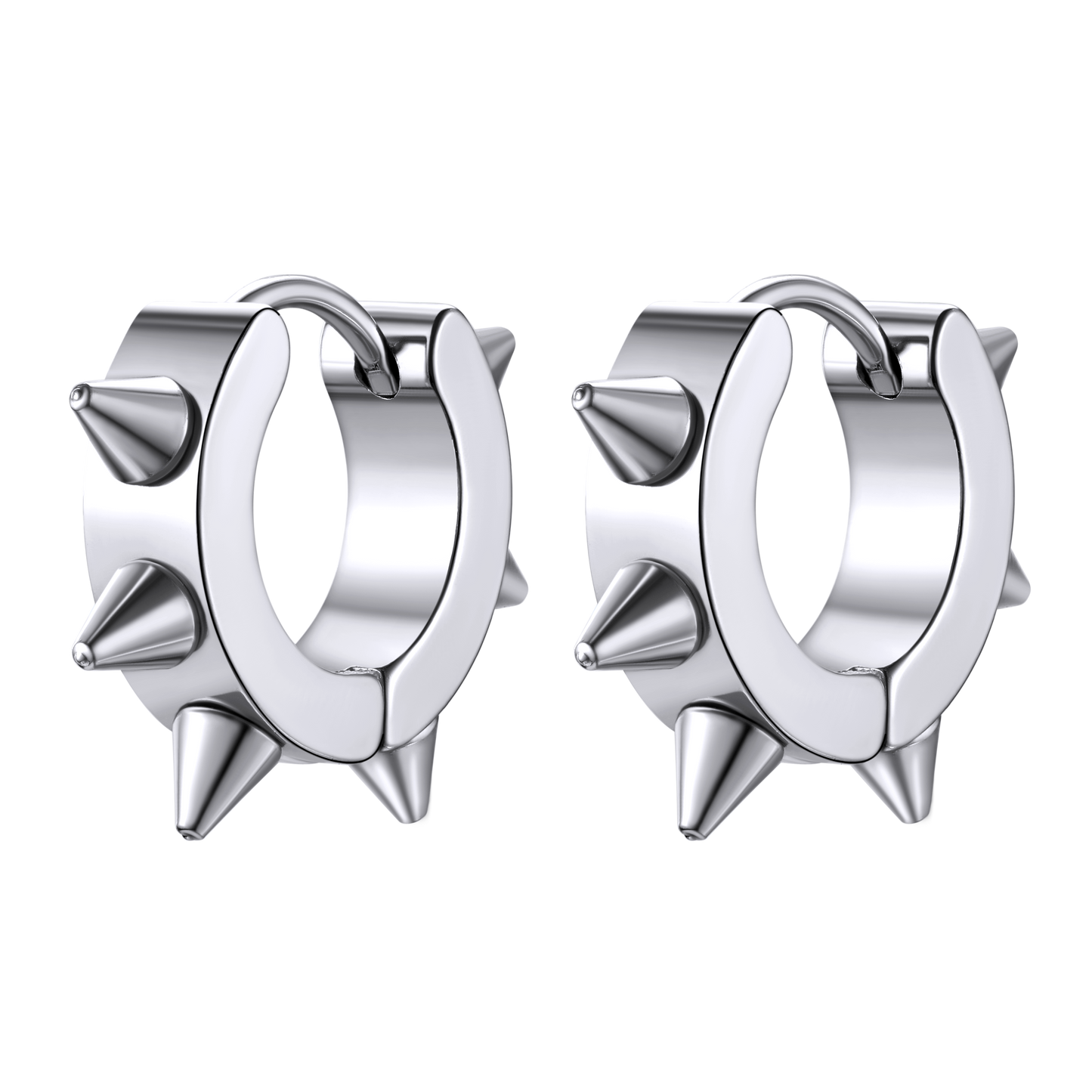 Punk Spike Rivet Huggie Hoop Earrings For Men Women