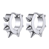 Punk Spike Rivet Huggie Hoop Earrings For Men Women