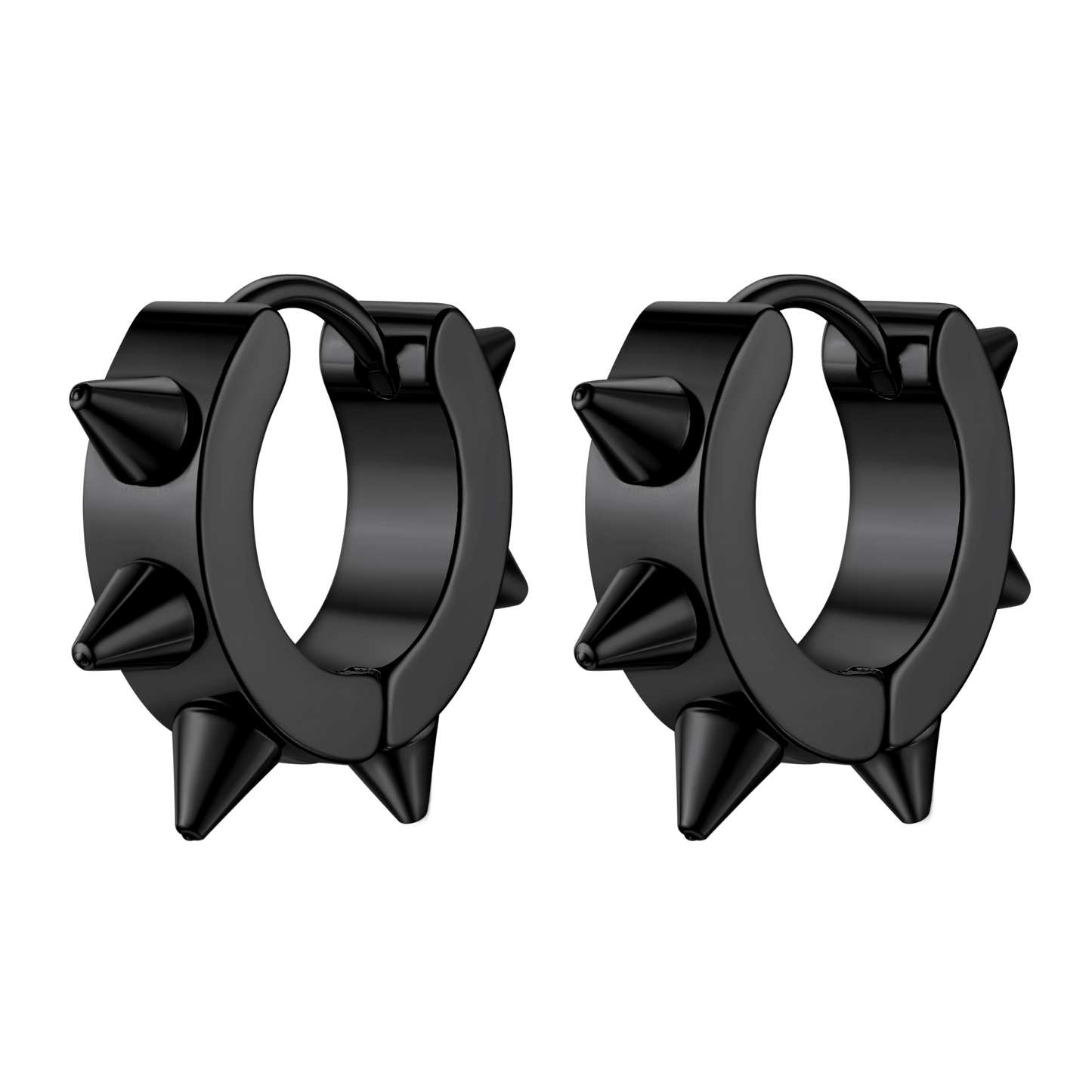 Punk Spike Rivet Huggie Hoop Earrings For Men Women