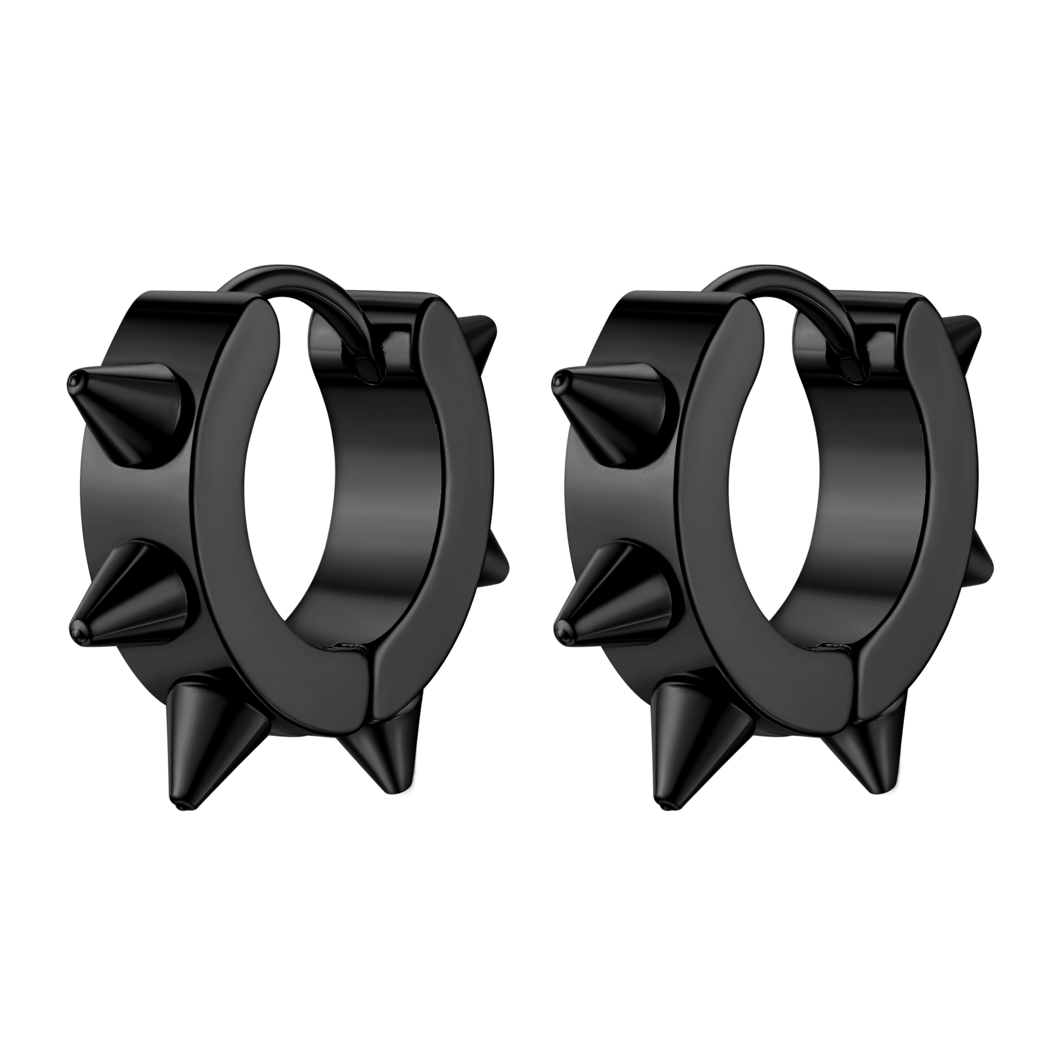 Punk Spike Rivet Huggie Hoop Earrings For Men Women