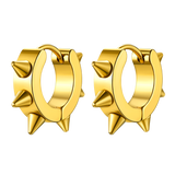 Punk Spike Rivet Huggie Hoop Earrings For Men Women