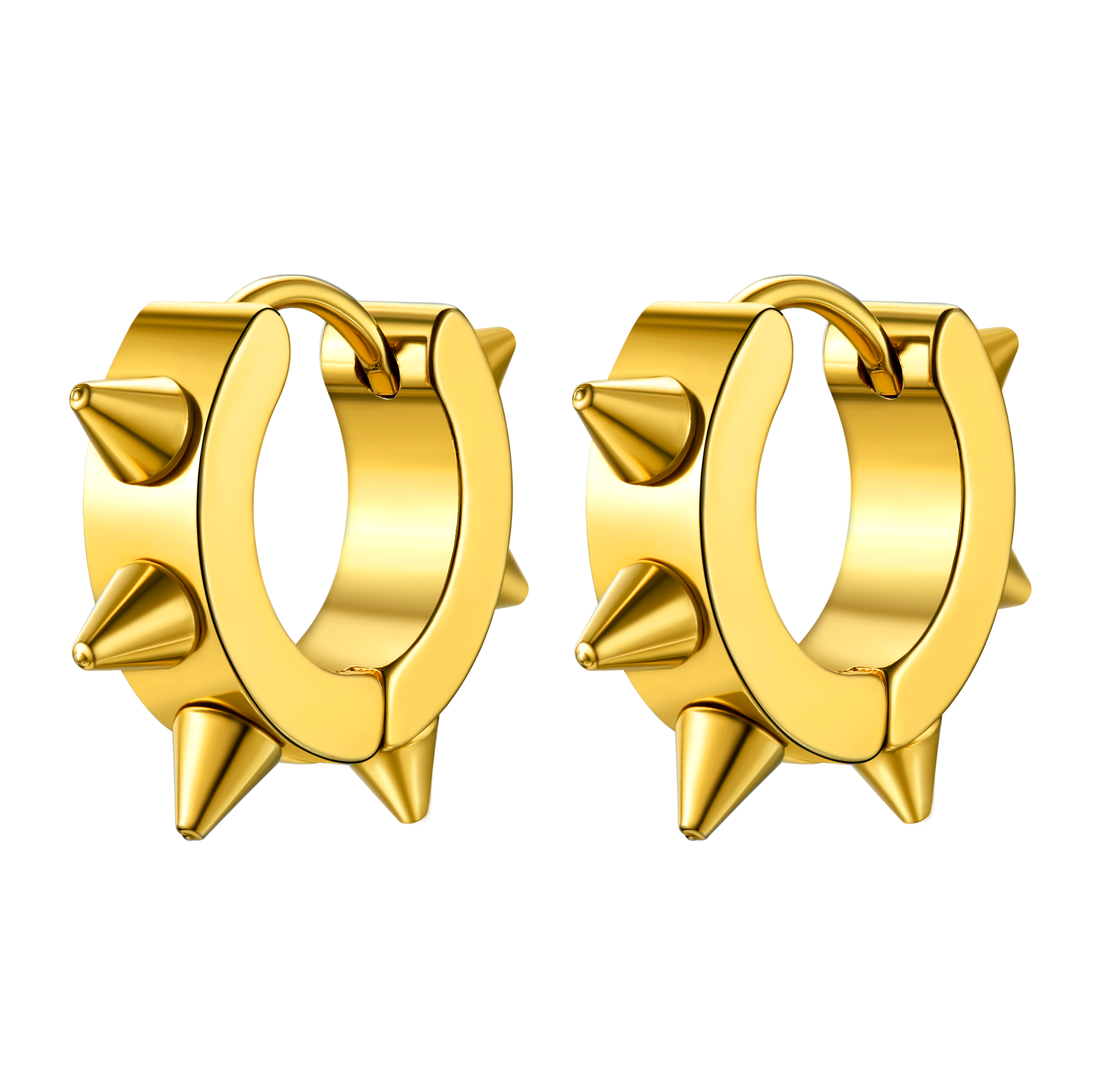 Punk Spike Rivet Huggie Hoop Earrings For Men Women