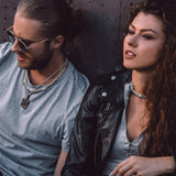 Barbed Wire Cuban Link Chain Choker Necklace for Men Women