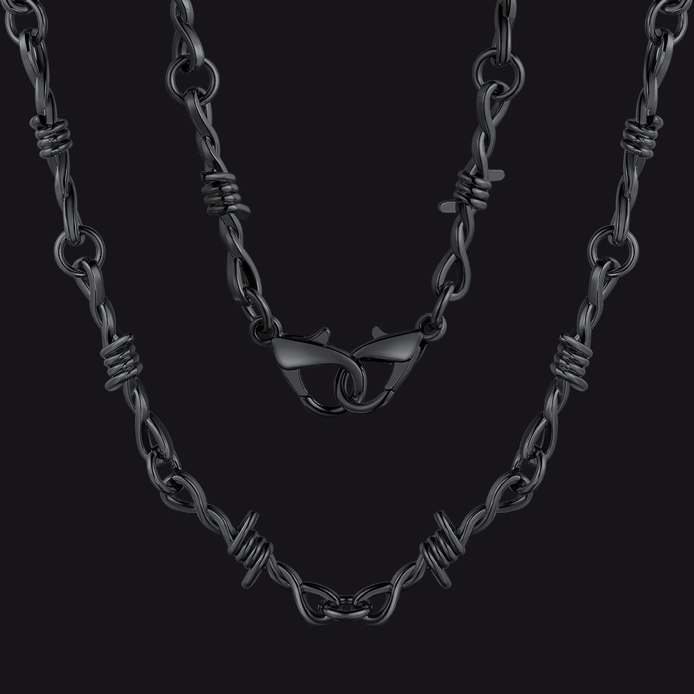 6mm Thorn Barbed Wire Chain Necklace