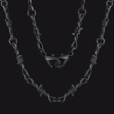 Gothic Thorn Barb Wire Chain Link Necklace Birthday Gift for Men