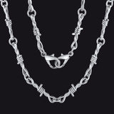 Gothic Thorn Barb Wire Chain Link Necklace Birthday Gift for Men