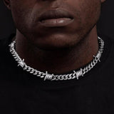 Barbed Wire Cuban Link Chain Choker Necklace for Men Women