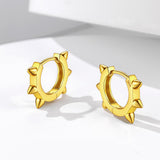 Sterling Silver Basic Rivet Hoop Earrings For Men Women