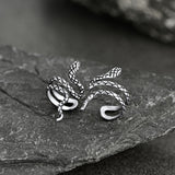 925 Silver Coiled Snake Ear Cuff Earrings