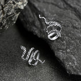 925 Silver Coiled Snake Ear Cuff Earrings