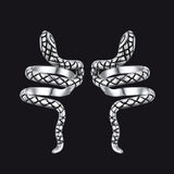 925 Silver Coiled Snake Ear Cuff Earrings