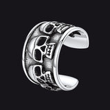 Sterling Silver Skull Ear Cuff Earrings Non-piercing for Men