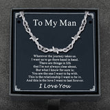 Gothic Thorn Barb Wire Chain Link Necklace Birthday Gift for Men