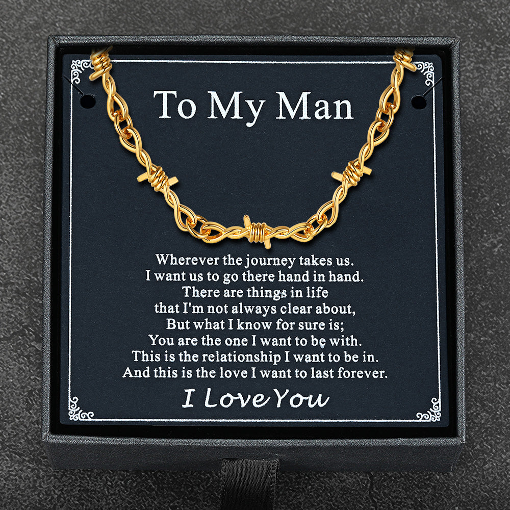 Gothic Thorn Barb Wire Chain Link Necklace Birthday Gift for Men
