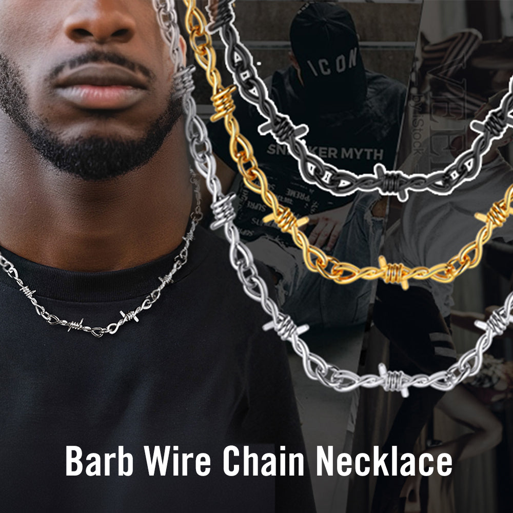 6mm Thorn Barbed Wire Chain Necklace
