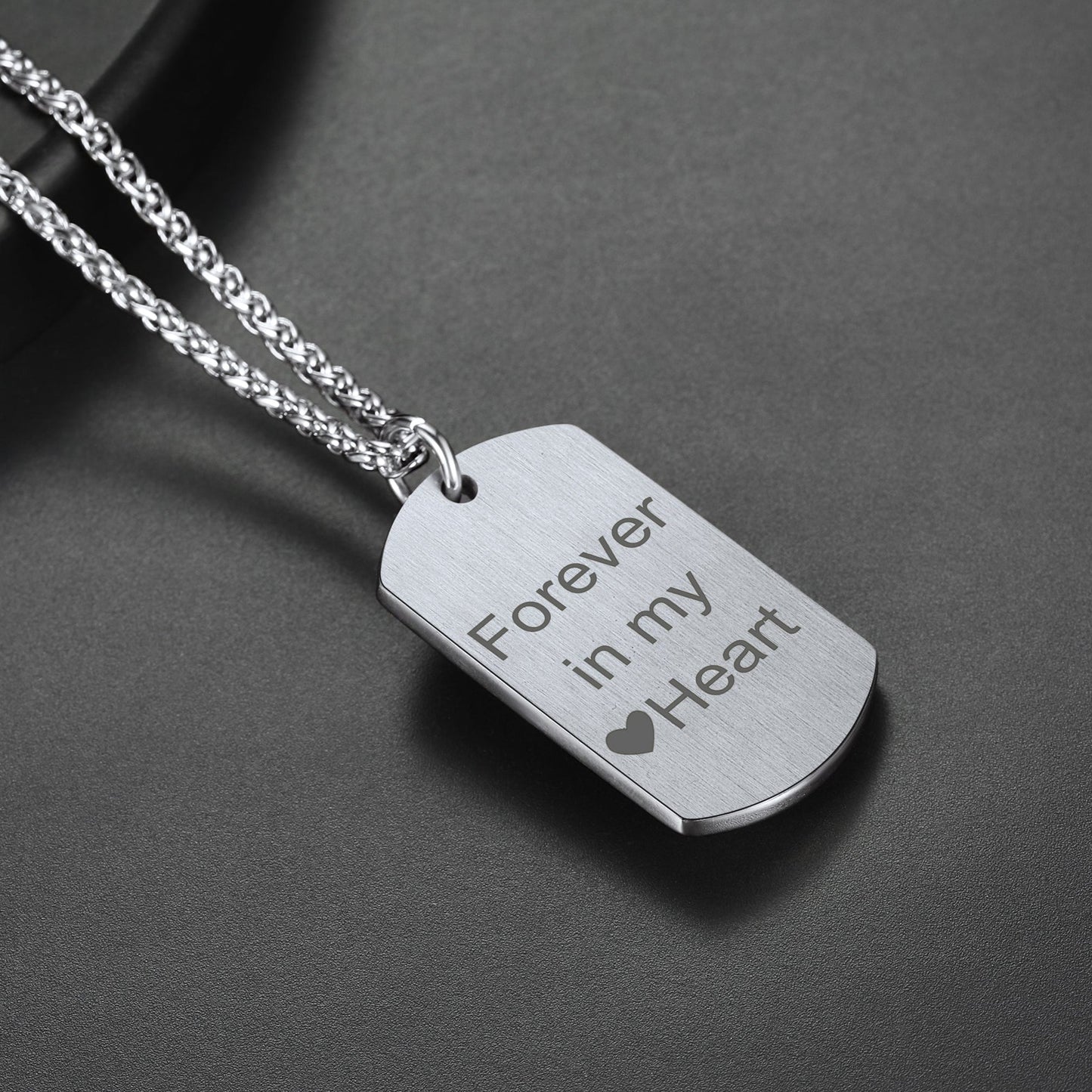 Gothic Skull Dog Tag Pendant Necklace For Men