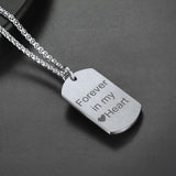 Gothic Skull Dog Tag Pendant Necklace For Men