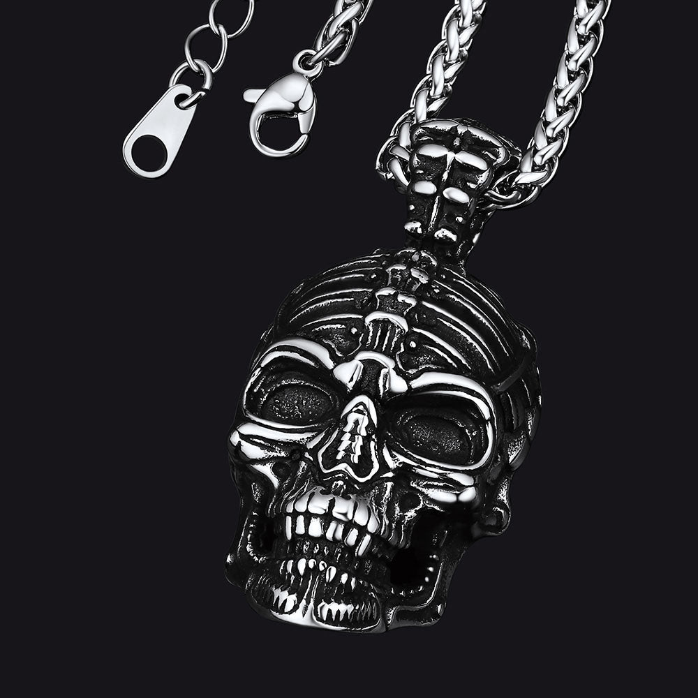 Gothic Skull Necklace Pendant for Men