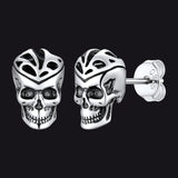 Gothic Celtic Knot Skull Stud Earrings For Men