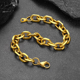 Stainless Steel Rolo Link Bracelet for Men