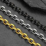 Stainless Steel Rolo Link Bracelet for Men
