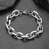 Stainless Steel Rolo Link Bracelet for Men