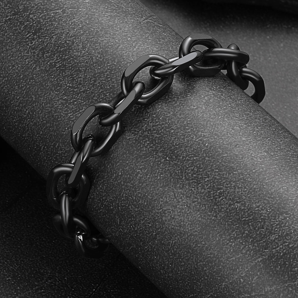 Stainless Steel Rolo Link Bracelet for Men