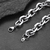 Stainless Steel Rolo Link Bracelet for Men