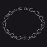 Stainless Steel Rolo Link Bracelet for Men