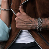 Stainless Steel Rolo Link Bracelet for Men