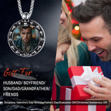 Customized Engraved Photo Necklace with Skull for Men Women