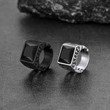 Custom Celtic Gemstone Ring With Runes for Men