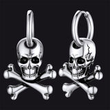 Punk Skull Crossbone Hoop Earrings Gift for Men