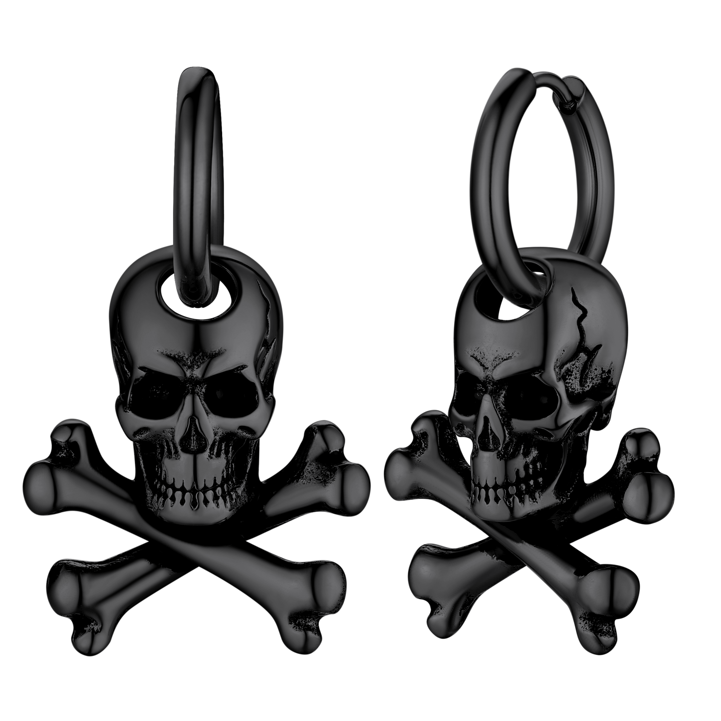 Punk Skull Crossbone Hoop Earrings Gift for Men
