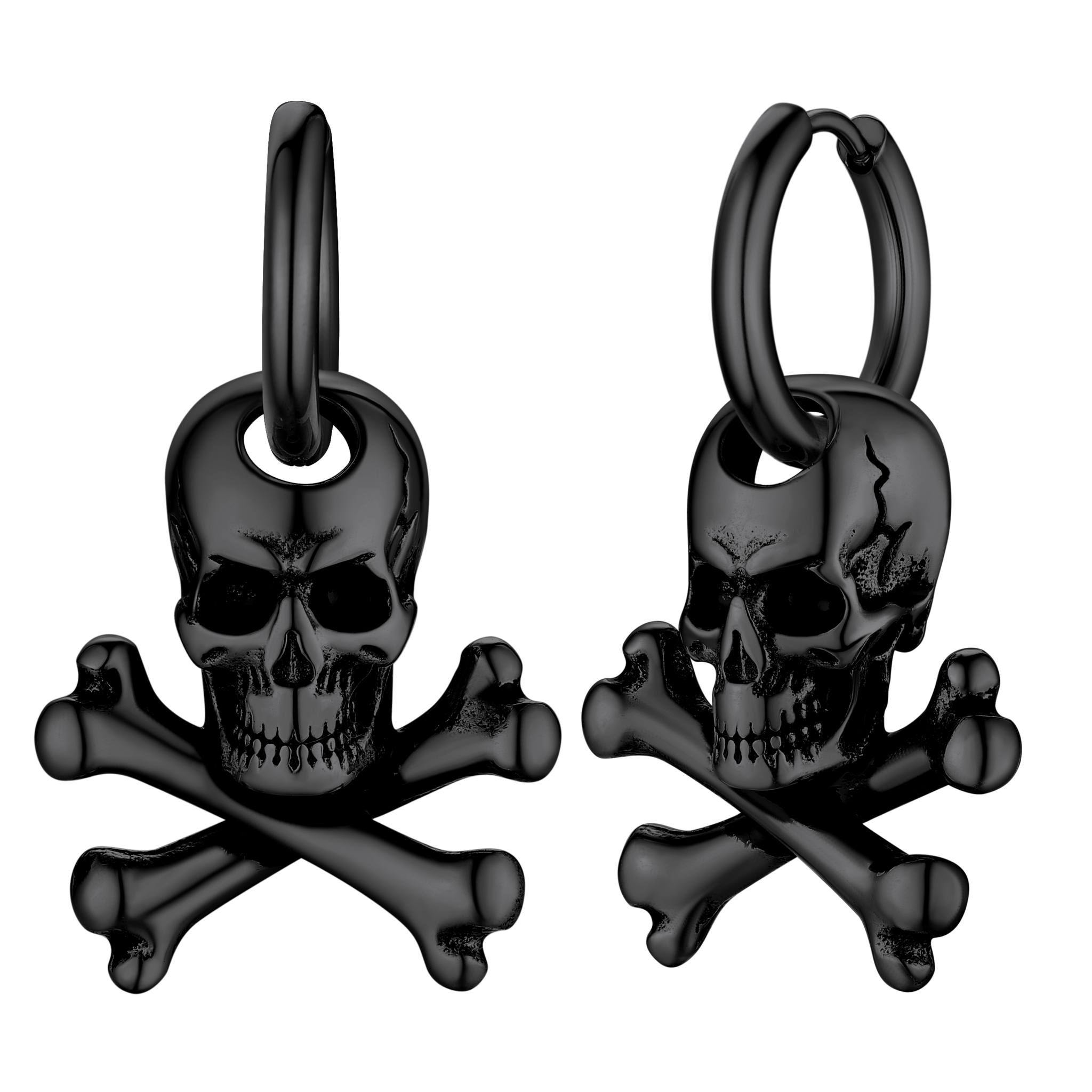 Punk Skull Crossbone Hoop Earrings Gift for Men