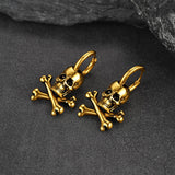 Punk Skull Crossbone Hoop Earrings Gift for Men