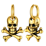Punk Skull Crossbone Hoop Earrings Gift for Men