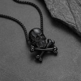 Gothic Pirate Skull Crossbones Necklace For Men