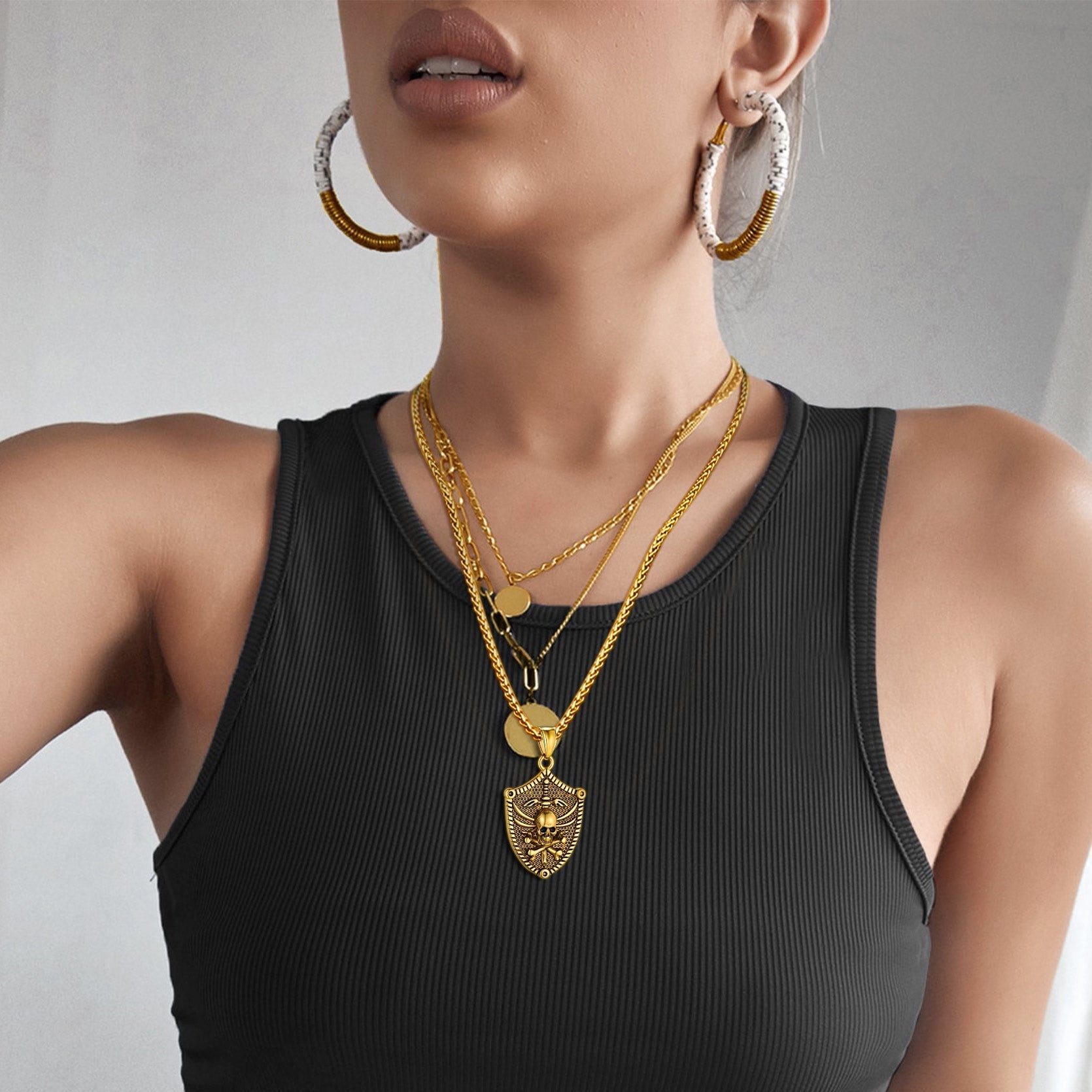 Flash Sale Viking Norse Runes Skull Necklaces for Man Boys