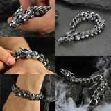 Viking Dragon Head Bracelet Stainless Punk Bracelet