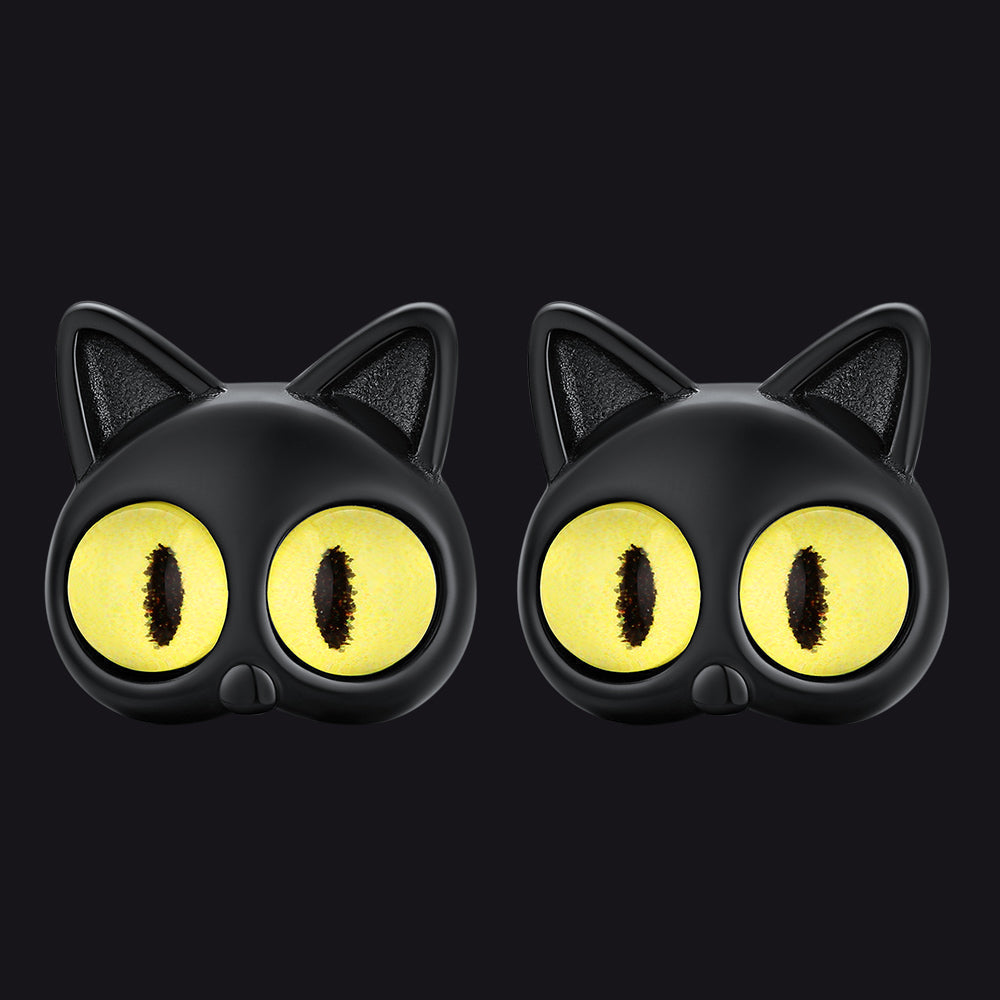 Black Cat Stud Earring For Women Halloween Gift