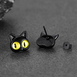 Black Cat Stud Earring For Women Halloween Gift