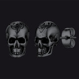 Celtic Triquetra Skull Stud Earrings For Men Women